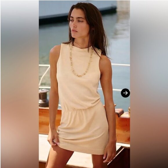 NWOT Free People Beach Springs Mockneck Mini Beach - Picture 1 of 6